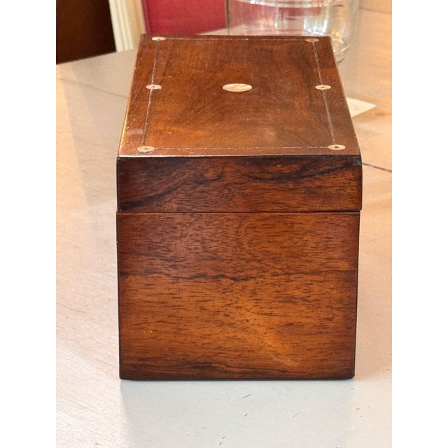 Wood 19th Century Rosewood Box With Mother of Pearl Inlay For Sale - Image 7 of 10