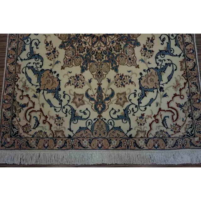 1970s Handmade Vintage Persian Nain Rug 2.4' X 3.1' For Sale - Image 10 of 12
