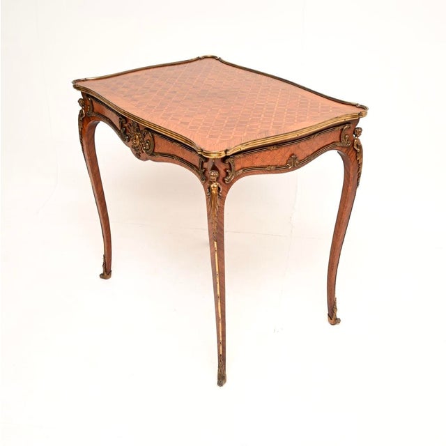 Antique French Inlaid Bureau Plat Desk, 1890 For Sale - Image 4 of 11
