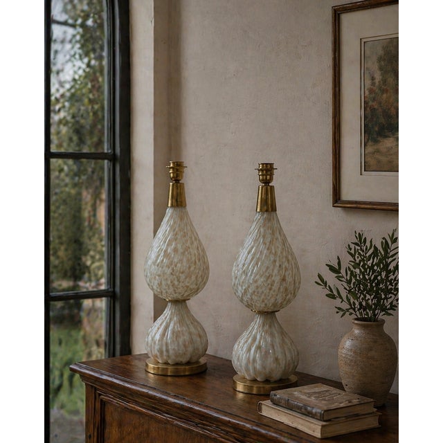 Murano Glass Table Lamps from Avem, 1950, Set of 2 For Sale - Image 9 of 9