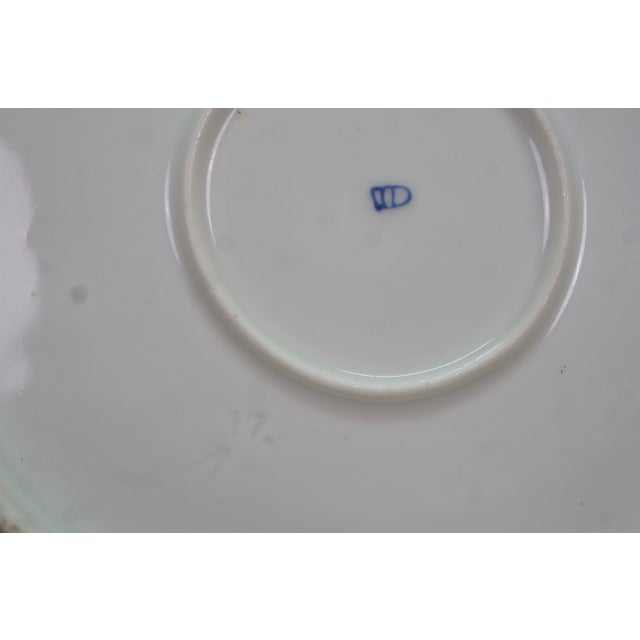 Antique Royal Vienna Ruffled Flower Serving Dish Shallow Bowl Compote 8" For Sale - Image 12 of 13