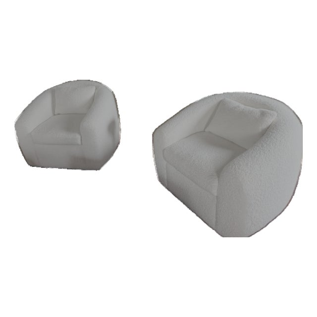 Set of 2 Designer Custom Made Swivel Chairs For Sale