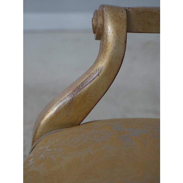 Gold Pair Henredon Gold Finish Decorator Open Armchairs For Sale - Image 8 of 18