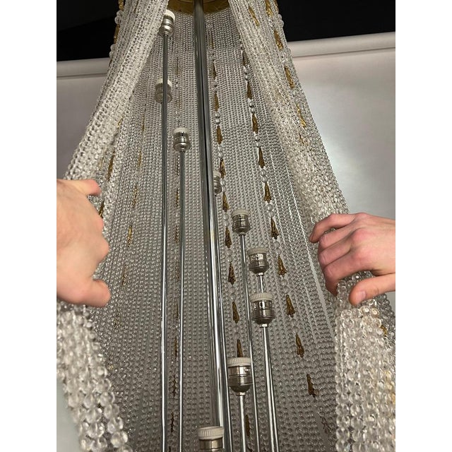 Large Classicist Chandelier in Crystal & Brass For Sale - Image 17 of 18