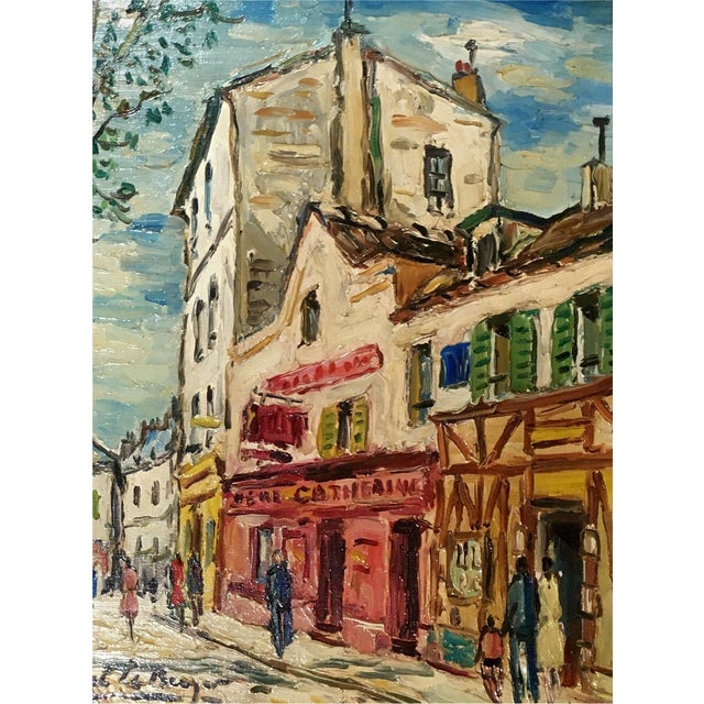 1950s Robert Le Berger, Montmartre Place Du Tertre, 1960s, Oil on Canvas For Sale - Image 5 of 10