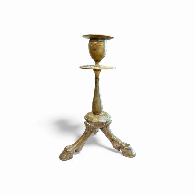 French 19c PairFrench Bronze Hoof Candlesticks For Sale - Image 3 of 4