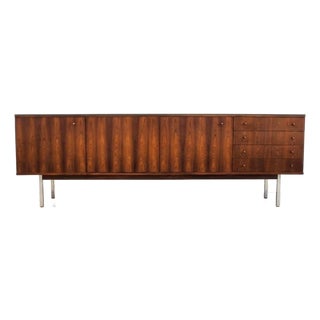 Mid Century Long Rosewood Credenza / Sideboard For Sale