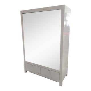 Ebbett Design & Associates White Mirrored Armoire For Sale