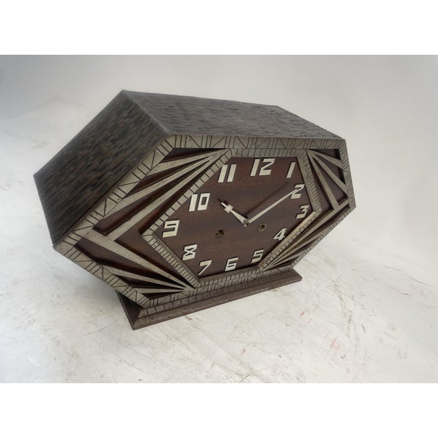 Brown Vintage Art Deco Clock, 1920s For Sale - Image 8 of 16