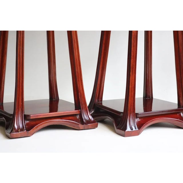 1900 - 1909 Art Nouveau Plant Stands / Pedestals by Louis Majorelle, France, 1907, Set of 2 For Sale - Image 5 of 13