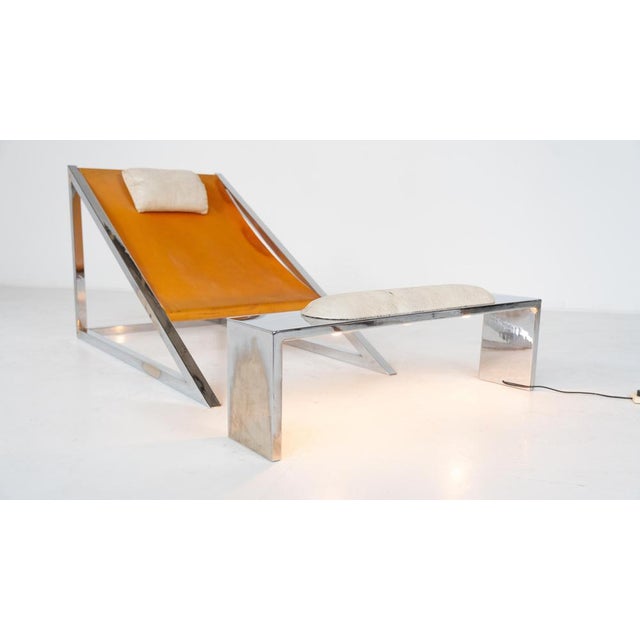 Mid-Century Modern Mies Lounge Chair with Ottoman attributed to Archizoom Associati, 1960s For Sale - Image 18 of 18
