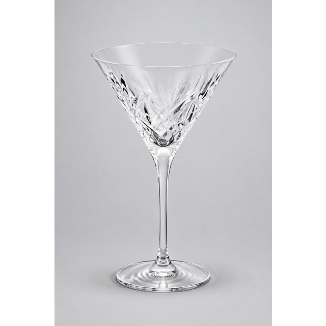 Hollywood Regency Waterford Crystal Huntley Martini Glass Smooth Stem 6 7/8" Pair For Sale - Image 3 of 10
