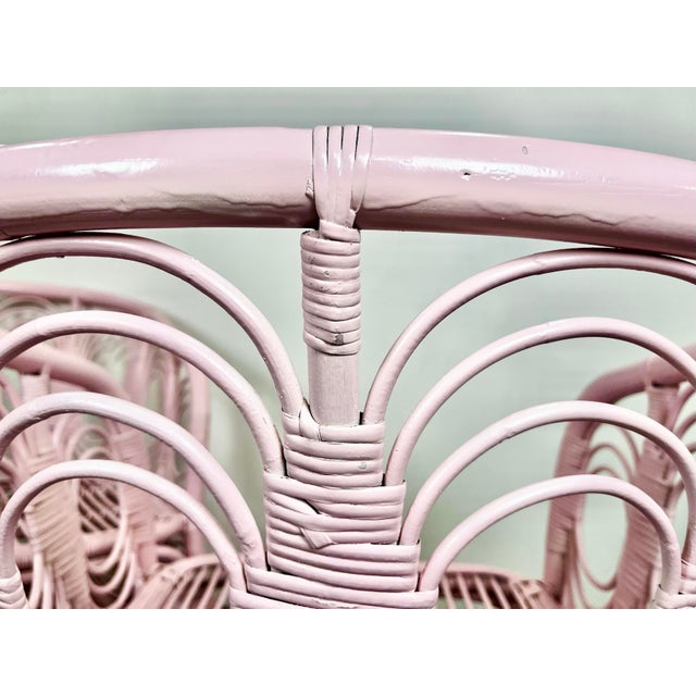 Vintage Pink Rattan Lounge Chairs- A Pair For Sale - Image 13 of 13