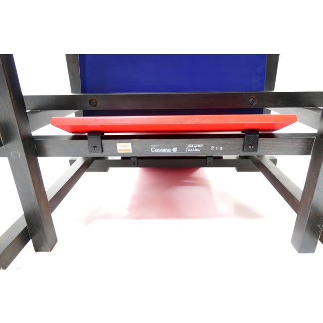 1970s Vintage Red and Blue Chair by Gerrit Thomas Rietveld for Cassina, 1970s For Sale - Image 5 of 18