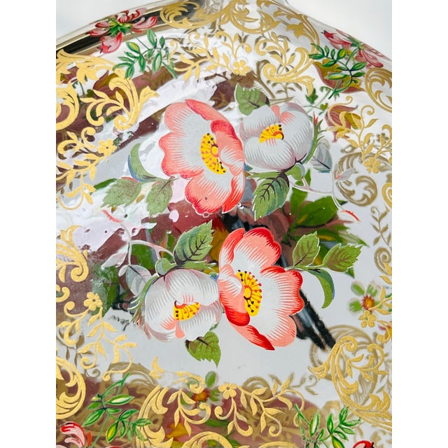 Vintage Italian Mariano Glass Hand Painted Enameled Bird Floral Perfume Bottle For Sale In Chicago - Image 6 of 11