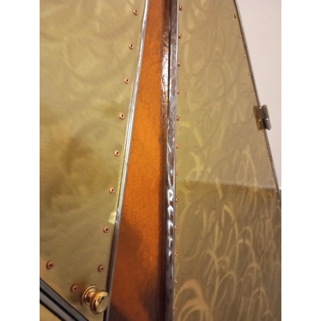 Metal Sculptural 4-Door Wardrobe with Glass Shelves, Italy, 1970s-1980s For Sale - Image 7 of 17