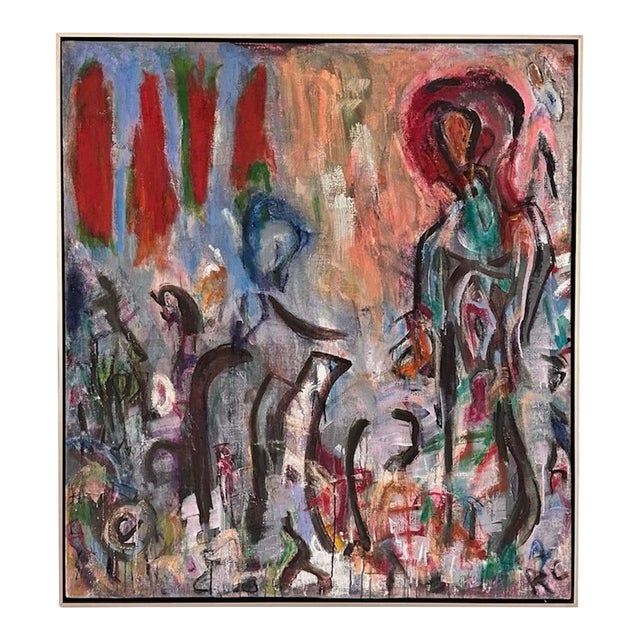 Framed Modern Abstract Painting by Roderick Coles For Sale