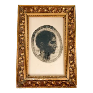 David Bumbeck "Il Campione" Signed and Numbered 28/30 Etched Silhouette Artwork Framed, 1960's Artwork