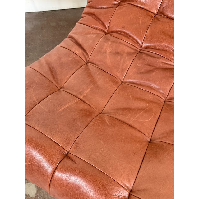 Vintage 1970's Cognac Leather Swedish Lounge Chairs For Sale - Image 13 of 15