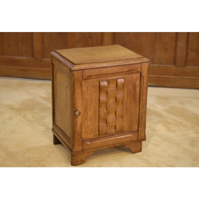 Brutalist Brutalist Oak Bedside Table, 1950s For Sale - Image 3 of 10