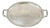 Antique English Victorian Silver Plated Repousse Oval Serving Platter Bar Tray For Sale