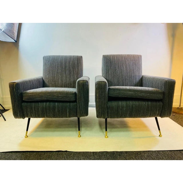 Mid-Century Modern 1950s Marco Zanuso Mid-Century Modern Italian Armchairs Designed - A Pair For Sale - Image 3 of 11
