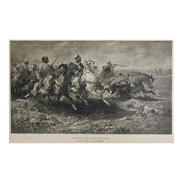 1882 Arab Horse Cavalry After Adolph Schreyer Engraving For Sale