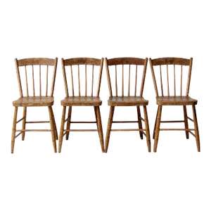 Antique Stencil Back Dining Chairs Set of 4