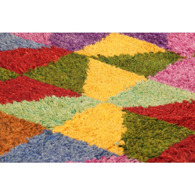 Contemporary Vintage Tulu Rug With Colorful Geometric Diamond Patterns, From Rug & Kilim For Sale - Image 3 of 8