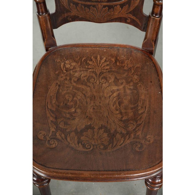 Brown Antique Late 18th Century Art Nouveau Style Bentwood Bistro Chairs, Set of 4 For Sale - Image 8 of 14