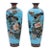 Pair of Large Antique Japanese Cloisonne Enamel Meiji Vases With Birds For Sale