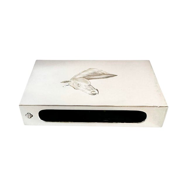 Vintage Asprey Sterling Silver Equestrian Horse Matchbook Case For Sale - Image 10 of 18