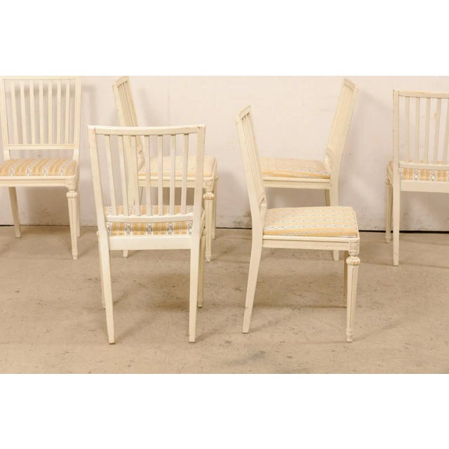 Mid 20th Century Swedish Side Chairs, Cream Finish - Set of 6 For Sale - Image 9 of 12