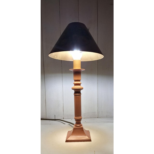 1990s Vintage Table Lamp in Partially Painted Metal, 1990s For Sale - Image 5 of 9