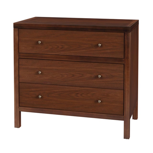 Nora 34 in. W Wood 3 Drawer Chest, Walnut For Sale - Image 9 of 9