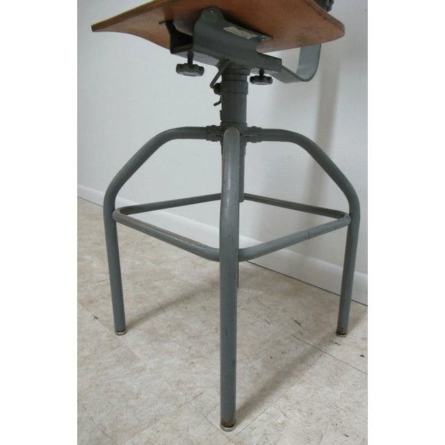 Vintage Bevco Industrial Counter Swivel Bar Drafting Stool Chair Toledo Style For Sale - Image 12 of 12