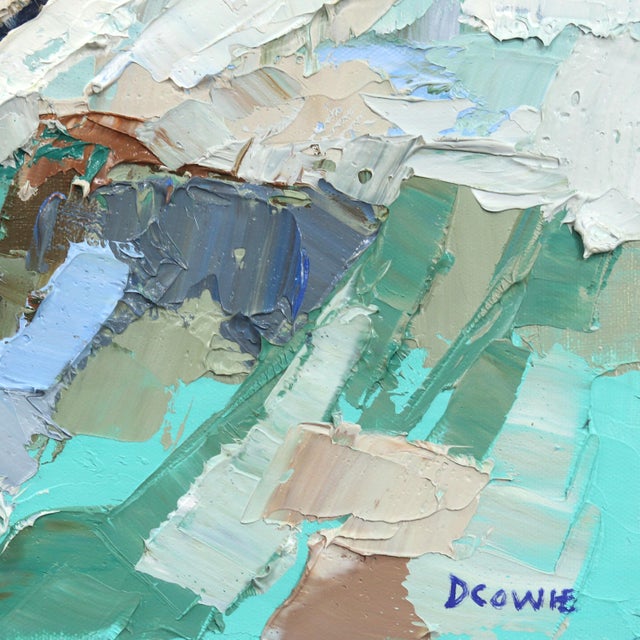 2020s Quarry Landscape - Impasto Abstract Blue Grey Beige Painting Original Artwork by Dana Cowie For Sale - Image 5 of 9