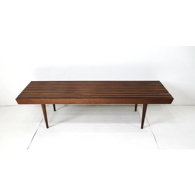 Brown Mid Century Coffee Table or Bench in the Style of George Nelson For Sale - Image 8 of 8