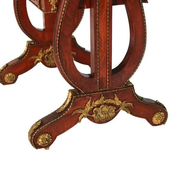 Brown Antique French Flame Mahogany, Birds Eye Maple and Ormolu Serving Table C1920 For Sale - Image 8 of 18