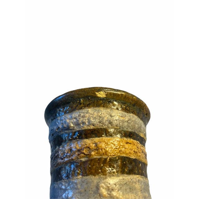 Vintage Artisan Mid Century Ceramic American Pottery Vase For Sale - Image 11 of 12