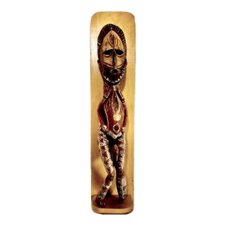 Hand-Carved, Painted Wood Ancestral Spirit Figure From Papua New Guinea For Sale