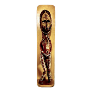 Hand-Carved, Painted Wood Ancestral Spirit Figure From Papua New Guinea