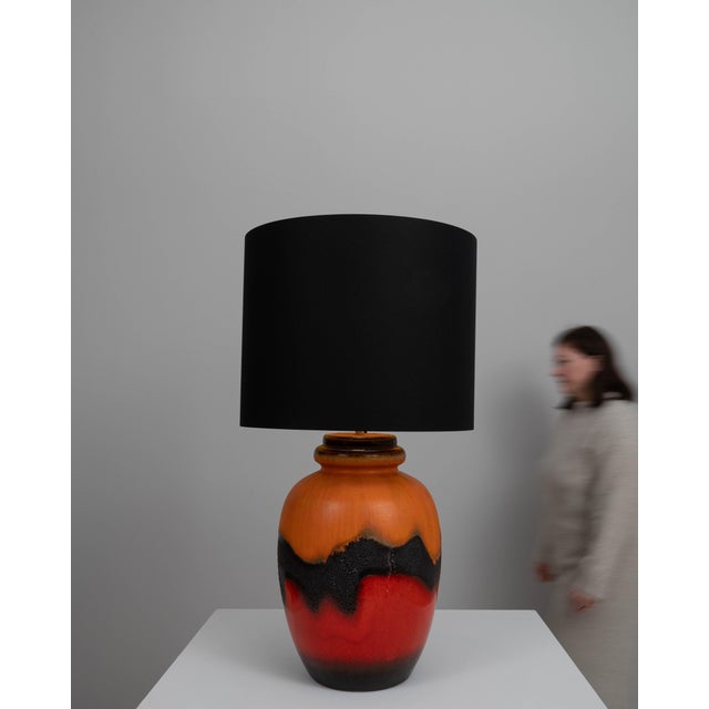 Mid-Century Modern 20th Century German Ceramic Table Lamp For Sale - Image 3 of 18