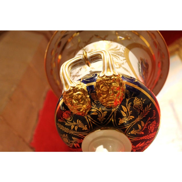 19th Century Italian Ginori Glazed and Parcel Gilt Porcelain Armorial Vase For Sale - Image 12 of 17