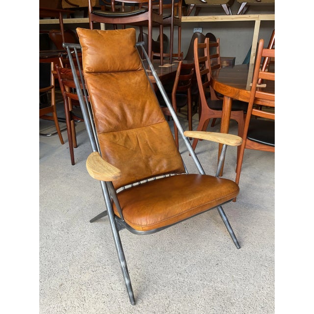 Set of Accent Tan Leather Chairs For Sale - Image 11 of 12