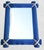 Sculpture Materials Massive Custom Painted Fluted Glossy Navy Blue Gold Leaf X Corners Nautical Wall Mirror For Sale - Image 7 of 8