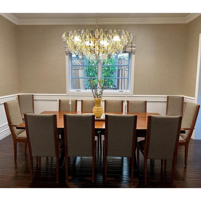 1990s Oval Amber and Grey Poliedri Murano Glass Chandelier or Ceiling Light, 1990s For Sale - Image 5 of 15