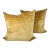 Vintage Boho Chic Contemporary Carmel Velour Striped Decorative Pillows - Set of 2. For Sale