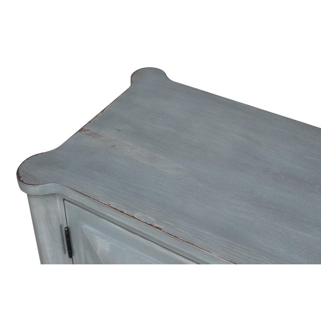 Swedish Style Faceted Sideboard in Antique Gray - 79" For Sale In Raleigh - Image 6 of 10
