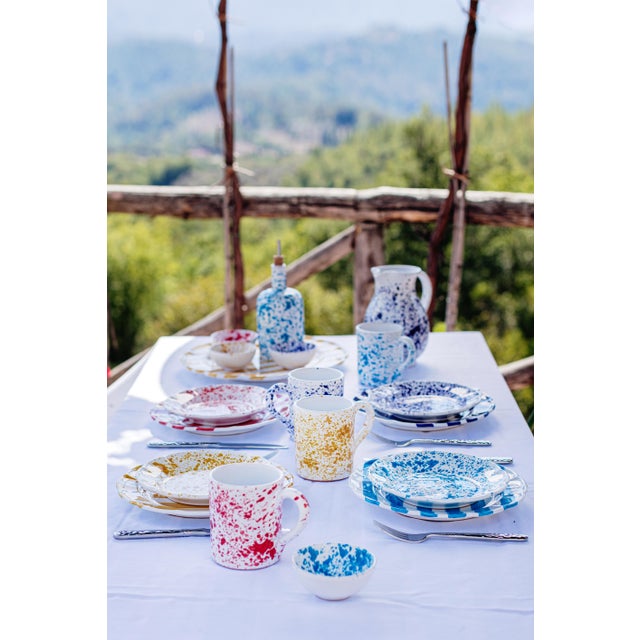 2020s VIETRI Amalfitana Cobalt Splatter Olive Oil Bottle For Sale - Image 5 of 11